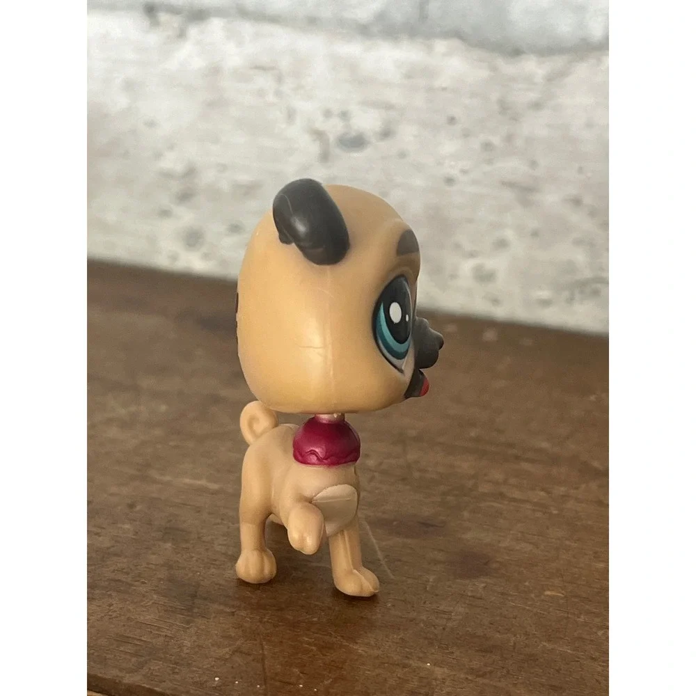 Littlest Pet Shop LPS Wagger Hobbs Pug #3770‎ Tan & Black Puppy Dog